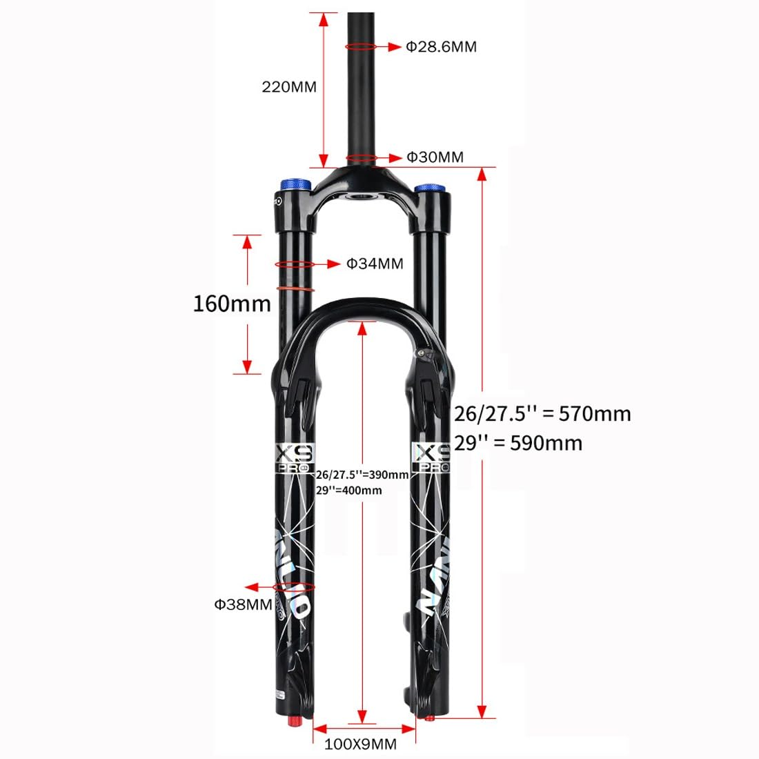 Amazon.co.jp: マウンテンバイクエアサスペンションフロントフォーク26
